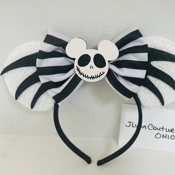 NEW Disney Ears Jack Skellington, Nightmare Minnie Mouse ears! Mickey Ears - Picture 1 of 3